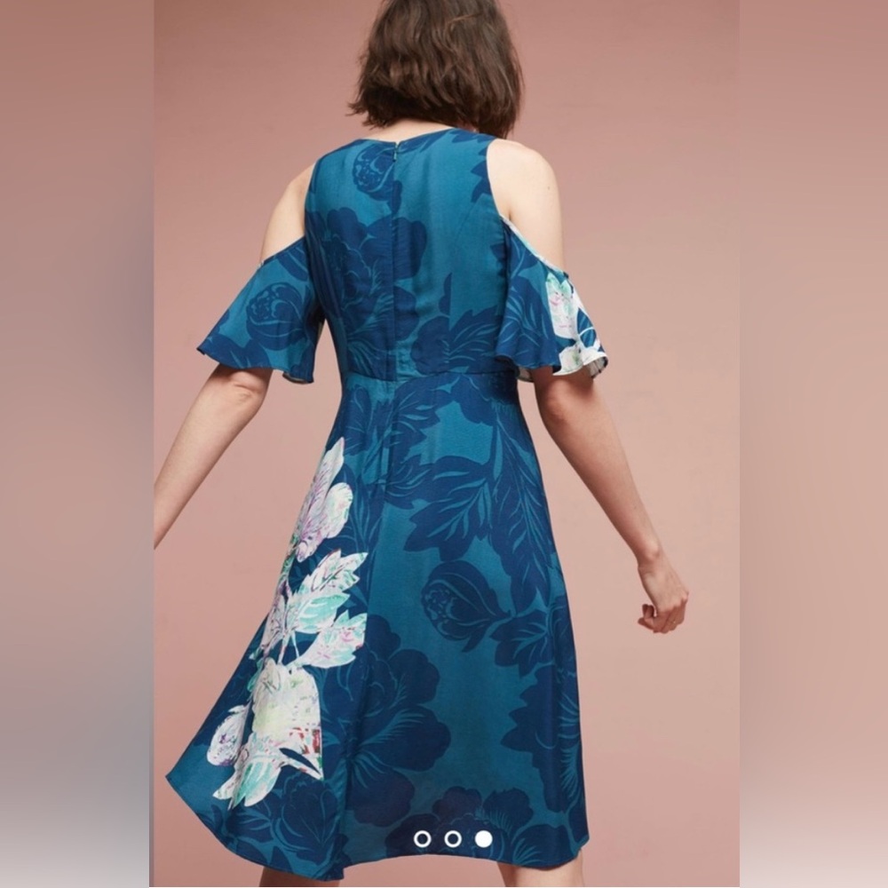 Anthropologie Maeve Elia Cold Shoulder Dress - Picture 2 of 9